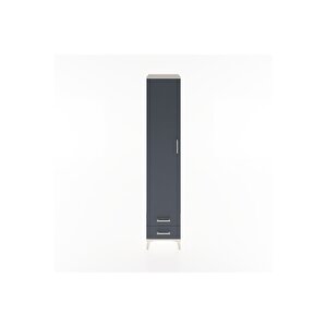 Hyperion Dolap 5 Raflı 2 Çekmeceli Tek Kapaklı 44x44x221 Aytaşı-antrasit