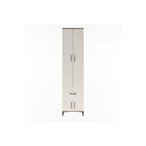 Arges Dolap 4 Raflı Tek Çekmeceli 4 Kapaklı 60x30x243 Çam-aytaşı