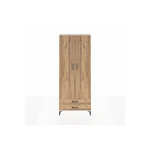 Arges Dolap 2 Raflı 2 Çekmeceli Tek Askılı 88x30x221 Aytaşı-çam