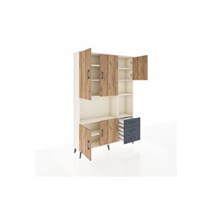 Arges Dolap 9 Raflı 3 Çekmeceli 5 Kapaklı 132x30x195 Aytaşı-çam/antrasit