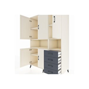 Kronos Dolap 7 Raflı 4 Çekmeceli 5 Kapaklı 132x59x195 Aytaşı-aytaşı/antrasit