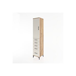 Hyperion Dolap 3 Raflı 5 Çekmeceli Tek Kapaklı 44x44x221 Çam-aytaşı