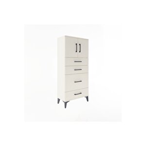 Arges Dolap Tek Raflı 4 Çekmeceli 2 Kapaklı 60x30x134 Aytaşı-aytaşı