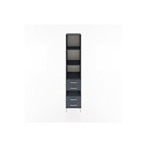 Hyperion Dolap 4 Raflı 4 Çekmeceli 44x44x221 Antrasit-antrasit