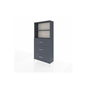 Arges Dolap 2 Raflı 3 Çekmeceli 88x30x182 Antrasit-antrasit