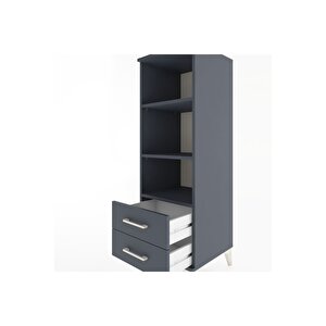 Hyperion Dolap 3 Raflı 2 Çekmeceli 44x44x134 Antrasit-antrasit