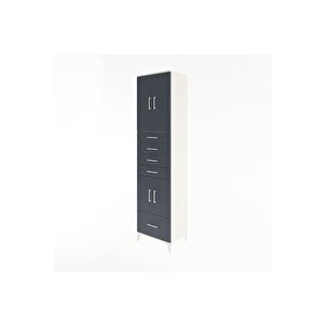 Hyperion Dolap 4 Raflı 5 Çekmeceli 4 Kapaklı 60x44x243 Aytaşı-antrasit