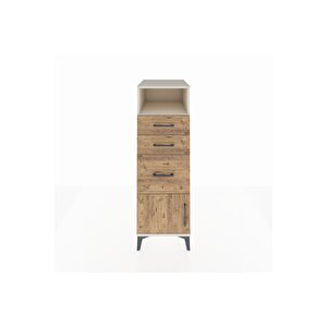 Kronos Dolap Tek Raflı 3 Çekmeceli Tek Kapaklı 44x59x134 Aytaşı-çam