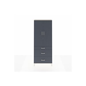 Arges Dolap 3 Raflı 3 Çekmeceli 2 Kapaklı 88x30x221 Aytaşı-antrasit