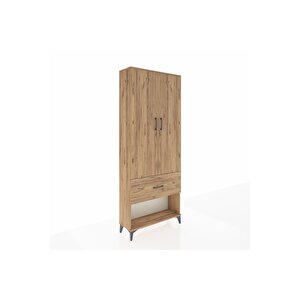 Arges Dolap 2 Raflı Tek Çekmeceli Tek Askılı 88x30x221 Çam-çam