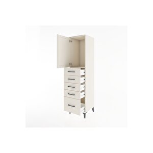 Hyperion Dolap Tek Raflı 5 Çekmeceli Tek Kapaklı 44x44x182 Aytaşı-aytaşı