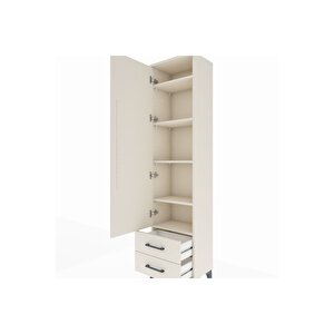 Arges Dolap 5 Raflı 2 Çekmeceli Tek Kapaklı 44x30x182 Aytaşı-aytaşı