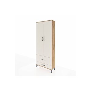 Arges Dolap 2 Raflı 2 Çekmeceli Tek Askılı 88x30x221 Çam-aytaşı