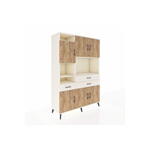 Hyperion Dolap 9 Raflı 3 Çekmeceli 6 Kapaklı 132x44x195 Aytaşı-çam/aytaşı