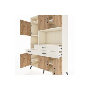 Hyperion Dolap 9 Raflı 3 Çekmeceli 6 Kapaklı 132x44x195 Aytaşı-çam/aytaşı