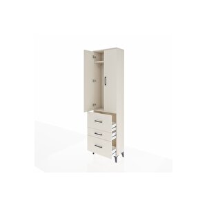 Arges Dolap 2 Raflı 3 Çekmeceli Tek Askılı 60x30x221 Aytaşı-aytaşı
