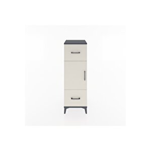 Hyperion Dolap 2 Raflı 2 Çekmeceli Tek Kapaklı 44x44x134 Antrasit-aytaşı