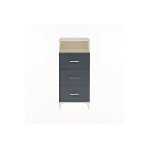 Arges Dolap Tek Raflı 3 Çekmeceli 60x30x134 Aytaşı-antrasit