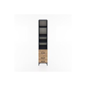 Hyperion Dolap 4 Raflı 3 Çekmeceli 44x44x221 Antrasit-çam