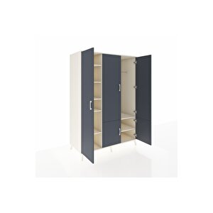 Kronos Dolap 7 Raflı 5 Kapaklı Tek Askılı 132x59x195 Aytaşı-antrasit/aytaşı