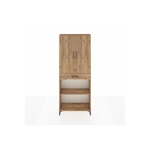 Arges Dolap 4 Raflı Tek Çekmeceli 2 Kapaklı 88x30x221 Çam-çam