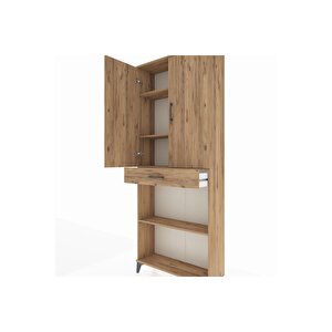 Arges Dolap 4 Raflı Tek Çekmeceli 2 Kapaklı 88x30x221 Çam-çam