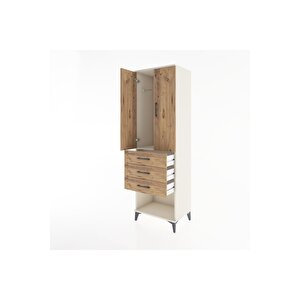 Hyperion Dolap Tek Raflı 3 Çekmeceli Tek Askılı 60x44x195 Aytaşı-çam