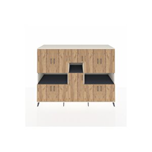 Kronos Dolap 14 Raflı 10 Kapaklı 220x59x163 Aytaşı-çam/antrasit