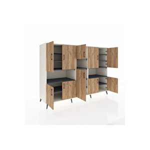 Kronos Dolap 14 Raflı 10 Kapaklı 220x59x163 Aytaşı-çam/antrasit