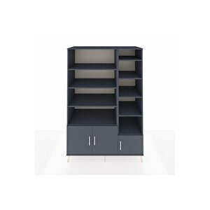 Kronos Dolap 10 Raflı 3 Kapaklı 132x59x195 Antrasit-antrasit/antrasit