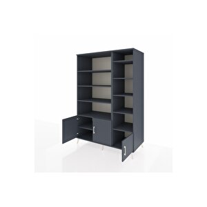 Kronos Dolap 10 Raflı 3 Kapaklı 132x59x195 Antrasit-antrasit/antrasit