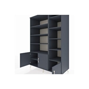 Kronos Dolap 10 Raflı 3 Kapaklı 132x59x195 Antrasit-antrasit/antrasit