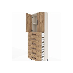 Arges Dolap 2 Raflı 6 Çekmeceli 2 Kapaklı 60x30x182 Aytaşı-çam