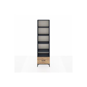 Arges Dolap 5 Raflı Tek Çekmeceli 60x30x221 Antrasit-çam