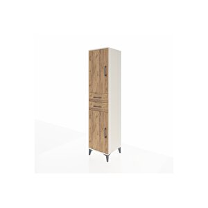 Hyperion Dolap 4 Raflı 2 Çekmeceli Tek Kapaklı 44x44x195 Aytaşı-çam