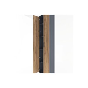 Arges Dolap 4 Raflı 2 Kapaklı 60x30x243 Antrasit-çam