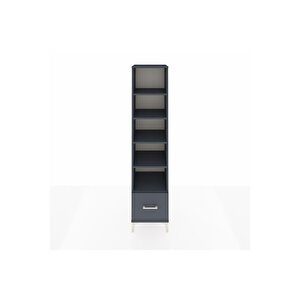 Hyperion Dolap 5 Raflı Tek Çekmeceli 44x44x195 Antrasit-antrasit