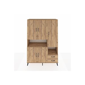 Hyperion Gardrop 10 Raflı 2 Çekmeceli 5 Kapaklı 132x44x195 Çam-çam