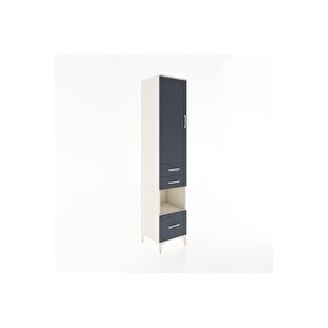 Hyperion Dolap 4 Raflı 3 Çekmeceli Tek Kapaklı 44x44x221 Aytaşı-antrasit