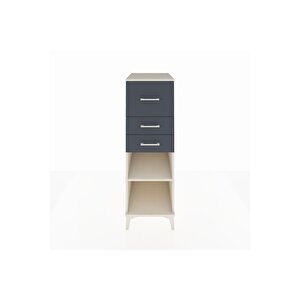 Kronos Dolap Tek Raflı 3 Çekmeceli 44x59x134 Aytaşı-antrasit