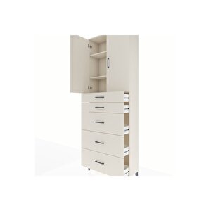 Arges Dolap 3 Raflı 5 Çekmeceli 2 Kapaklı 88x30x243 Aytaşı-aytaşı