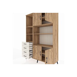 Hyperion Dolap 8 Raflı 4 Çekmeceli 4 Kapaklı 132x44x195 Çam-çam/aytaşı