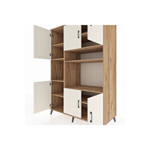 Kronos Dolap 9 Raflı 6 Kapaklı 132x59x195 Çam-aytaşı/çam