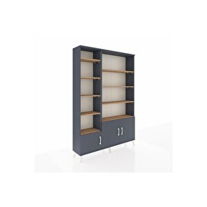 Arges Dolap 10 Raflı 3 Kapaklı 132x30x195 Antrasit-antrasit/çam