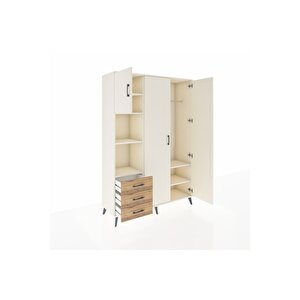 Hyperion Dolap 6 Raflı 3 Çekmeceli Tek Askılı 132x44x195 Aytaşı-aytaşı/çam