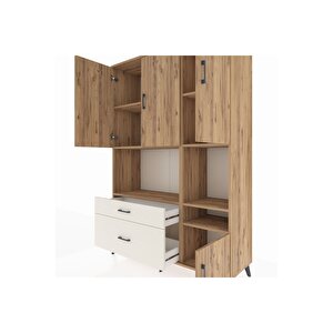 Hyperion Dolap 7 Raflı 2 Çekmeceli 4 Kapaklı 132x44x195 Çam-çam/aytaşı