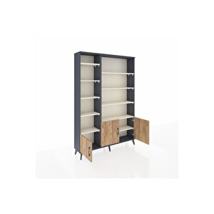 Arges Dolap 10 Raflı 3 Kapaklı 132x30x195 Antrasit-çam/aytaşı