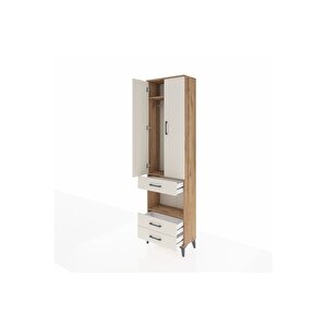 Arges Dolap 3 Raflı 3 Çekmeceli Tek Askılı 60x30x221 Çam-aytaşı