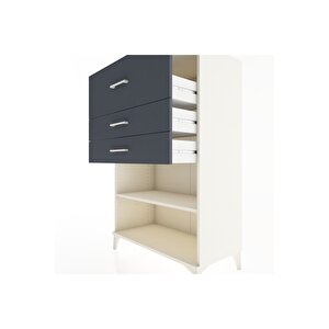 Hyperion Dolap Tek Raflı 3 Çekmeceli 88x44x134 Aytaşı-antrasit