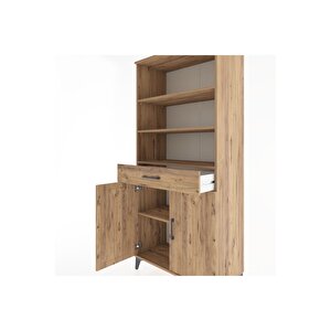 Hyperion Dolap 4 Raflı Tek Çekmeceli 2 Kapaklı 88x44x195 Çam-çam